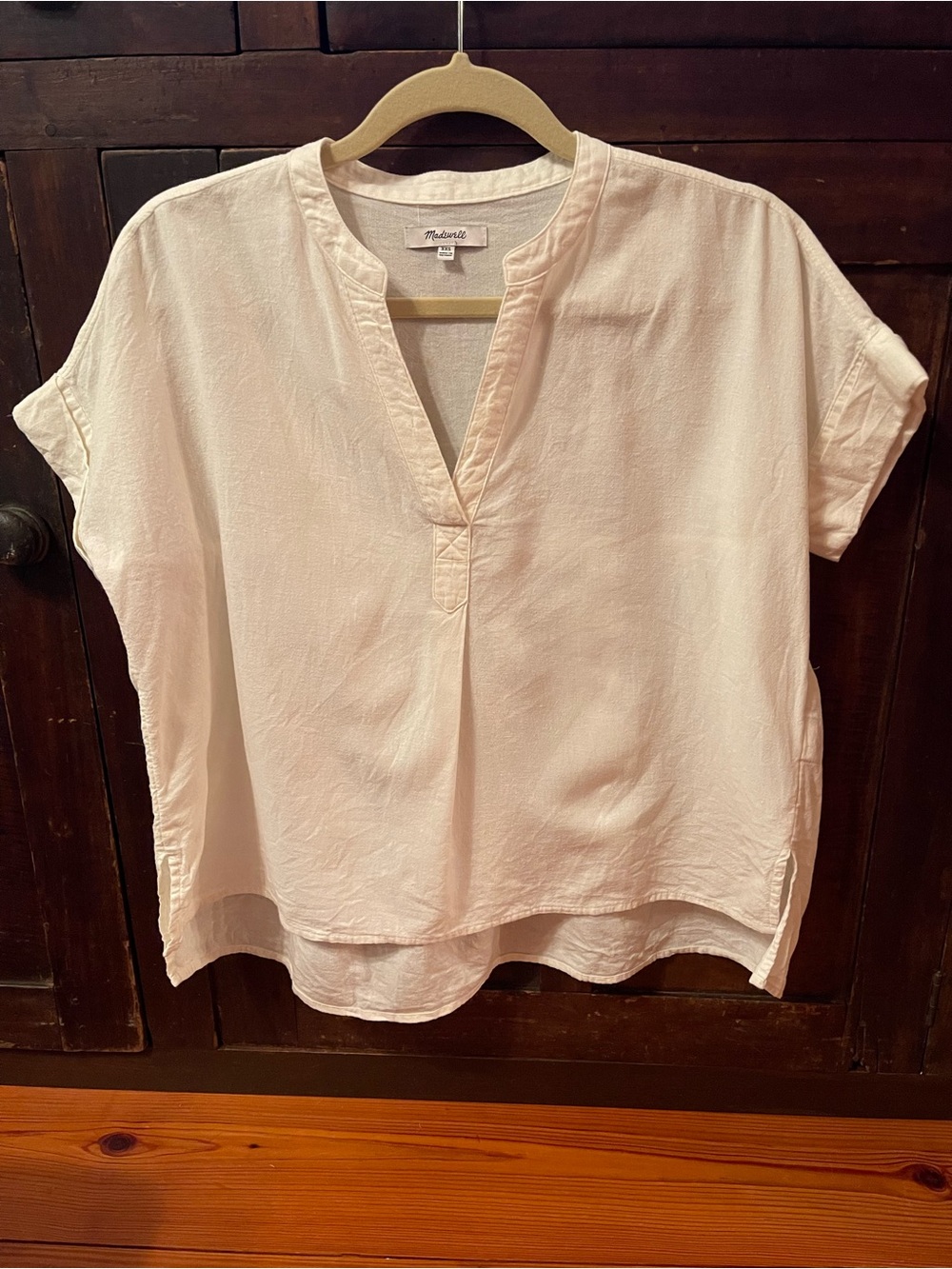Madewell Lakeline Popover Relaxed Shirt Blouse Size XXS in Oatmeal